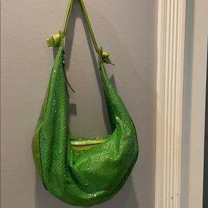 Jane Feifer medium Metal and Leather Mesh Hobo Bag